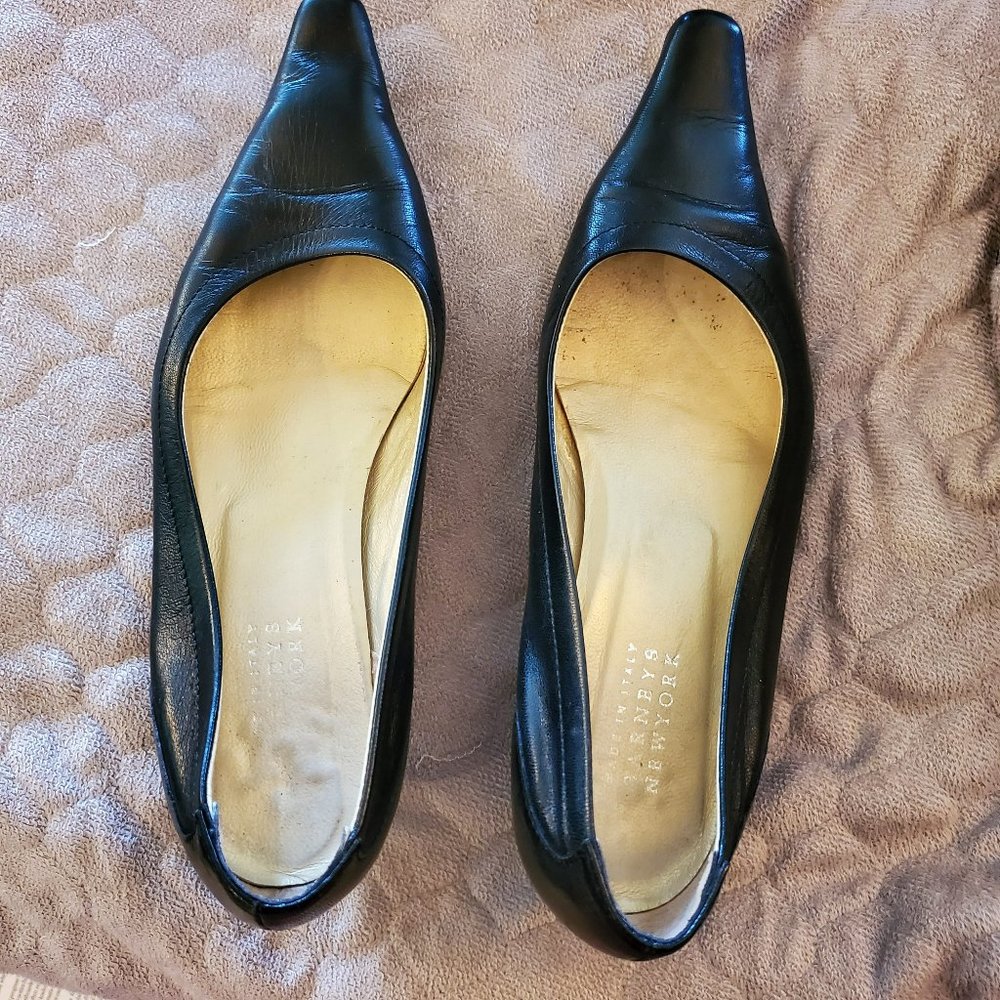 Barneys Black Kitten Heel Pump